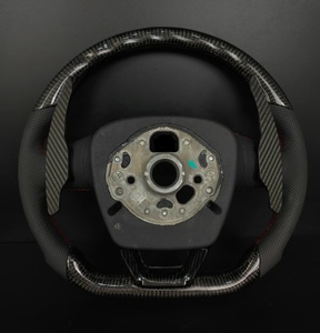 Volant sport en fibre de carbone et cuir personnalisable en couleur et surpiqûres pour <span class=keywords><strong>Audi</strong></span> A3/A4/A5/A6/Q3/Q5/Q7/R8/B8/TT - Product Image 3