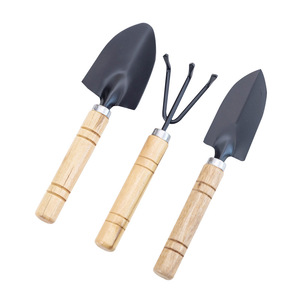Ensemble de jardinage : Râteau, pelle pointue en fer, <span class=keywords><strong>grand</strong></span> outil de jardinage, ensemble de trois pièces avec manche en bois, mini-outil pour ameublir la terre pour plantes succulentes - Product Image 5