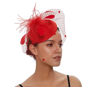 Вуалетка, шляпка «Таблетка», головной убор для коктейльной вечеринки, с вуалью, аксессуары для волос для девочек и женщин