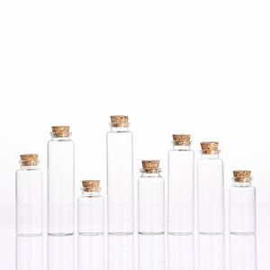 Tube de verrerie de cuisine transparent avec bouchon ou liège pour épices - Product Image 1