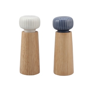 ชุดเครื่องบดเกลือและพริกไทยหัวเซรามิกตัวไม้และหัวเซรามิก - Product Image 1