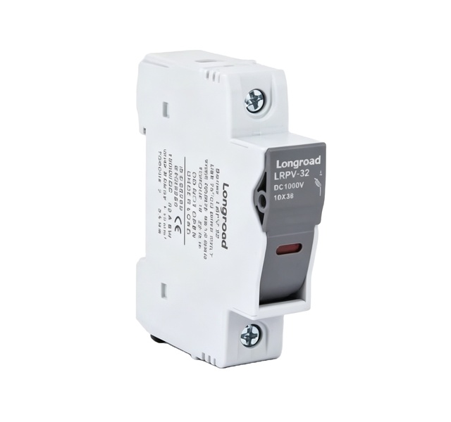 DC PV Fuse Holder with Indicator Photovoltaic Fuse Waterproof Lamp for 10x38mm 32A Solar Fuse