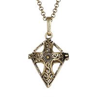 Pendentif diffuseur d'arômes YANYI NL-071 unisexe, design ajouré, chaîne à maillons plaqué bronze antique, style vintage, best-seller