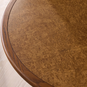 Set di <span class=keywords><strong>Tavolo</strong></span> da Pranzo e Sedie di Design Lussuoso Moderno Retrò con Base in Legno di Burl per Villa, Soggiorno e Cucina, 6 Posti - Product Image 5