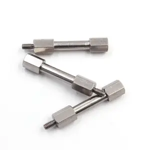 Custom metal shaft CNC small brass double thread carbon steel custom round shaft Precision stainless steel shaft