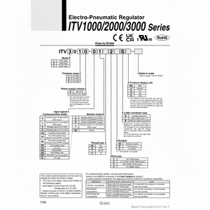 SMC Pneumatics ITV1050-312BL3 Régulateur électro-pneumatique Équipement électrique - Product Image 1
