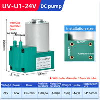 Pompa Vakum Tekanan Udara Mini Elektrik DC Portabel UV-U1 12/24V/220V 12W -70KPa 13L/mnt