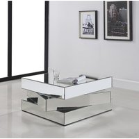 Table basse moderne en MDF avec miroir, plateau en verre, salon, table centrale, table à thé en verre biseauté pour le mobilier de salon