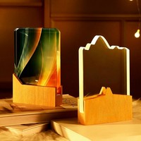 Nouveau Trophée LED en Cristal, Plaque Lumineuse en Bois, Récompense d'Autorisation d'Agent, Panneau de Franchise Haut de Gamme, Cérémonie de Remise des Prix, Vente Flash