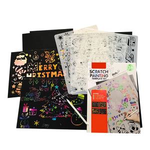 Scratch Books de dibujos animados A4 con plantilla para niños, diferentes temas, papel para rascar arcoíris grande, Nota con palos de bambú, <span class=keywords><strong>Scrtach</strong></span> Card - Product Image 1