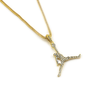 Collar Deportivo AJ con Diamantes de Imitación para Hombre, Estilo Hip Hop, Colgante Slam <span class=keywords><strong>Dunk</strong></span>, Joyería Chapada en Oro, Serpiente para Bodas y Fiestas - Product Image 3