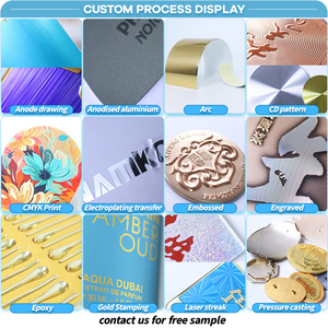 Yüksek kalite profesyonel tasarım altın ve gümüş kabartmalı Metal alüminyum etiket dayanıklı parfüm şişesi moda etiketi - Product Image 5