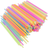 100 Pcs Pailles jetables colorées arc-en-ciel, pailles à boire en plastique sans BPA, pailles vives et brillantes en vrac pour fêtes et événements d'anniversaire