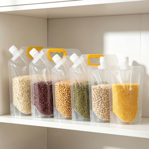 Bolsa con Boquilla Hermética Transparente de 2.5L, la Más Vendida, para Arroz, Cereales, Granos, Organizador de Despensa - Product Image 1