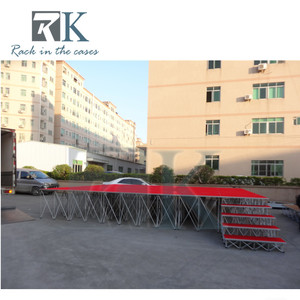 Portable <b>Stage</b> Equipment System Heavy Duty Smart <b>Stage</b> Event <b>Stage</b> <b>Platform</b> with Red Carpet Surface for Wedding - Product Image 3