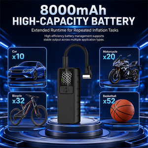 <span class=keywords><strong>Compresseur</strong></span> numérique portable multifonction 8000 mAh 12 V certifié CE, gonfleur de pneus sans fil 150 PSI, batterie externe - Product Image 2