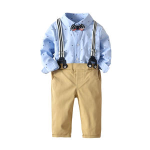 Vêtements pour tout-petits, vêtements formels pour bébés, ensembles de pantalons en jean pour garçons, ensembles de combinaisons en gros - Product Image 2