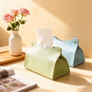 Distributeur de papier personnalisé style nordique simple, boîte à mouchoirs moderne en cuir PU, organiseur de bureau, vente en gros pour la maison, le bureau et la décoration de voiture - Product Image 6