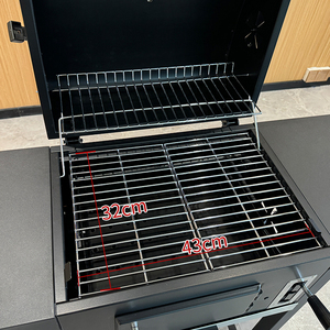 Carrito de <span class=keywords><strong>Barbacoa</strong></span> Profesional para Jardín con Parrilla de Carbón, <span class=keywords><strong>Bandeja</strong></span> Ajustable y Chimenea - Product Image 2