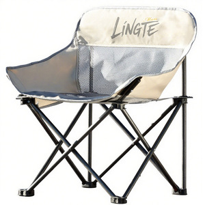 Chaise de pêche respirante Lingte en acier au carbone, pliable et portable pour l'extérieur - Product Image 1