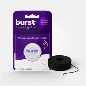 Fil dentaire expansible Burst Menthe Eucalyptus 40 Yards Noir pour l'élimination de la plaque dentaire - Product Image 1