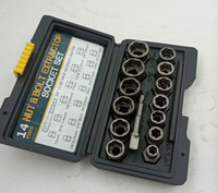Kit d'outils d'extraction de boulons et d'écrous en acier à 14 pièces, jeu de douilles pour véhicules, élimine efficacement les boulons, écrous et vis endommagés