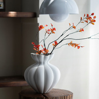 Jingdezhen noir blanc citrouille en céramique fait à la main écologique sur vitrage moderne minimaliste Vase ornement de table fleur arrangeur