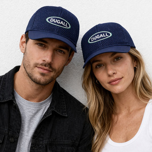 Casquette de baseball en maille double couche <span class=keywords><strong>bleu</strong></span> <span class=keywords><strong>marine</strong></span> avec logo personnalisé, unisexe, respirante, réglable, pour le sport et les activités de plein air - Product Image 6
