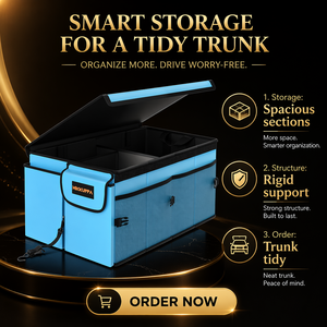Collapsible Car <strong>Trunk</strong> Organizer with Lid Oxford Fabric SUV Truck <strong>Van</strong> Cargo Storage Box - Product Image 5