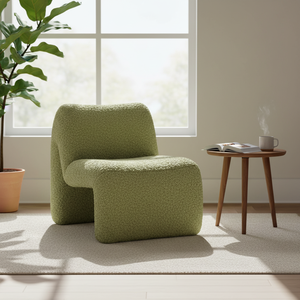 Modern Dayanıklı Çevre Dostu Ahşap Çerçeveli Kavisli Tekli Dinlenme Koltuğu Oturma Odası Yatak Odası Ev Ofisi İçin Kumaş Kaplama - Product Image 1