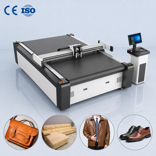 Fully CNC Automatic Blade Leather Digital Cutting Machine for Luggage Materials Leather/Fabric/Synthetic
