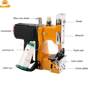 Máquina de cierre automático de bolsas eléctricas, máquina de coser de bolsas de yute industriales tejidas de pp