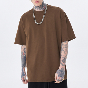 T-shirt blanc épais Logo personnalisé T-shirt homme T-shirt blanc surdimensionné personnalisé - Product Image 1