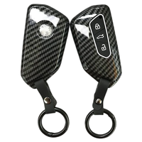 Housse de clé en ABS style fibre de carbone pour clé à télécommande rabattable pour Golf MK4 MK5 MK6 MK7 pour VW