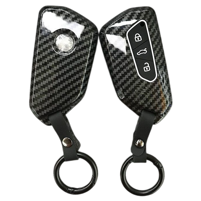 Carbon Fiber Style ABS Key Case Cover for Flip Remote Key for Golf MK4 MK5 MK6 MK7 for VW