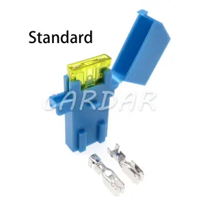 1 Set Blue Middle Blade Fuse Holder With 2pins Terminal BX2017E Car Insurance Socket Jacket Fuse Box