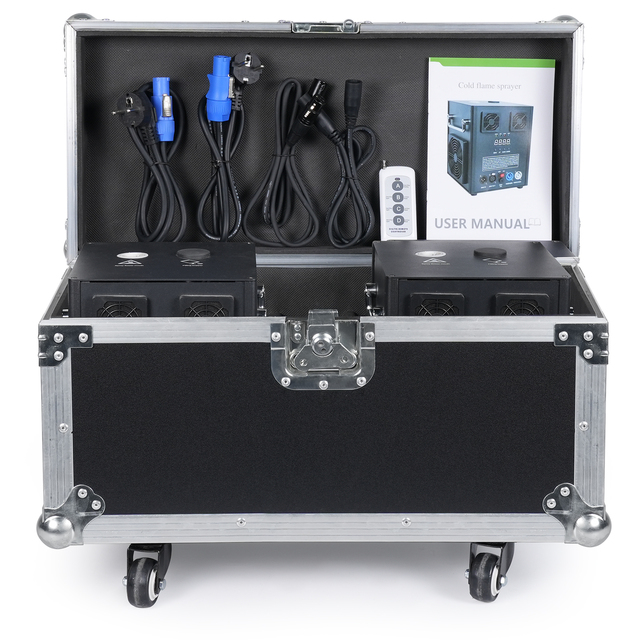 2Pcs Electronic 600W Sparkler Machine With Flight Case Wedding Event Dmx512 With Wireless Remote Cold Spark Effect Machine