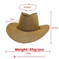 Chapeau d'été pour homme en denim, imprimé numérique ethnique, 100% coton gaufré, respirant, anti-UV, 56-58 cm, pour la plage et l'équitation