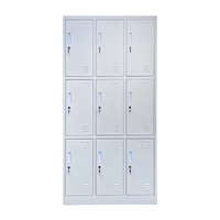 Armoire métallique à 9 portes en acier laminé à froid pour le rangement de vêtements, fabriquée en Chine, idéale pour les hôpitaux