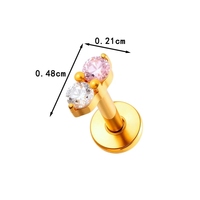 YW G23 Astm F136 16g titane Labret goujon sans fil punaise Fit corps Piercing bijoux en gros De Titanio