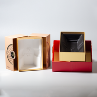 Boîte cadeau rigide à double porte avec logo en relief personnalisé, insert inclus, pour emballage de cosmétiques, souvenirs d'entreprise, vente en gros