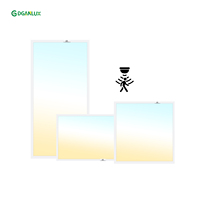 Panneau lumineux intelligent AC120-277V 2*2ft 3000K-5000K, panneau LED plat rétroéclairé, capteur PIR, lampe plate carrée, homologué ETL