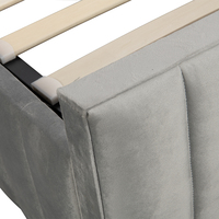 Willsoon Cadre de lit élégant en MDF avec élévateur à gaz Lit ottoman en velours King Size pour usage domestique Caractéristiques Rangement Queen Size