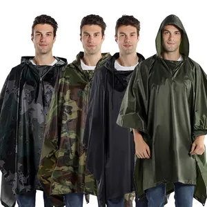 Yakeda Camouflage Poncho Regenmantel Männer Undurchlässiger wasserdichter Survival Tactical Rain Coat
