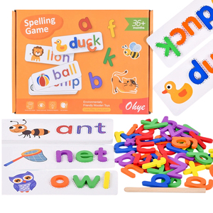 Giocattolo educativo per bambini in legno alfabeto inglese cognizione bambini ortografia gioco di parole <span class=keywords><strong>puzzle</strong></span> per bambini - Product Image 1