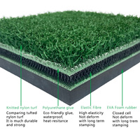 Tapis de frappe de golf en nylon, herbe 3D, fibre élastique, mousse EVA 10 mm, tapis d'entraînement de golf pour la pratique en intérieur et en extérieur