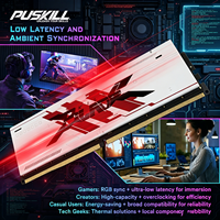 Memoria RAM para PC PUSKILL DDR4 RGB con Disipador de Calor, 8GB 16GB 32GB 3200/3600MHz XMP 2.0, Módulo de Memoria para Juegos