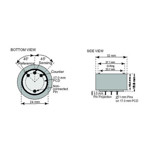 Capteur de gaz Membrapor S-1000-S No2, capteur environnemental électrochimique PCD de 17 mm - Product Image 1