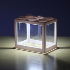 Mini <span class=keywords><strong>Aquarium</strong></span> Betta Fish Tank Transparent avec USB LED Éclairage Petit <span class=keywords><strong>Aquarium</strong></span> Boîte De Bureau Emballage En Plastique Table En Plastique Cadeau - Product Image 4