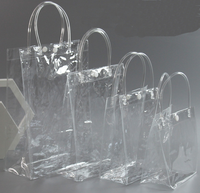 Sacs Cadeaux en Plastique Transparent Économiques avec Poignée, Sac Fourre-tout Réutilisable en PVC Transparent pour le Shopping